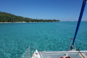 A typical morning from Irie in Huahine, FP - front view