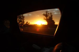 Sunrise from the car in Illinois