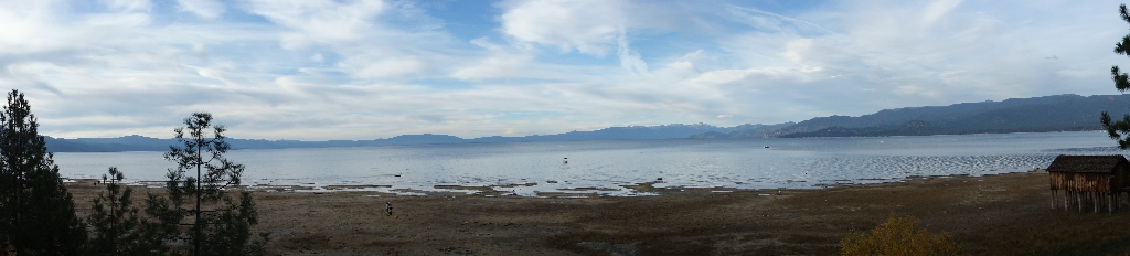 Lake Tahoe seen from the town of South Lake Tahoe
