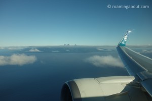 Arriving in Tahiti by plane from New Zealand