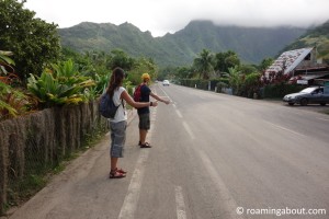 Hitchhiking with friends on South Pacific islands