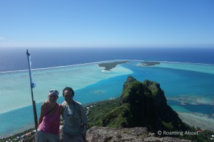 Mark and I on top of the world in gorgeous Maupiti
