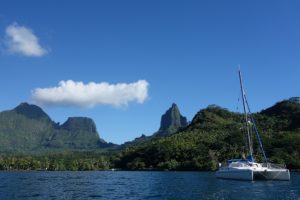 Anchored in pretty Moorea, French Polynesia