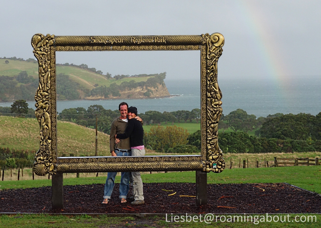 Framed in Shakespear Regional Park, Gulf Harbor, North Island, New Zealand